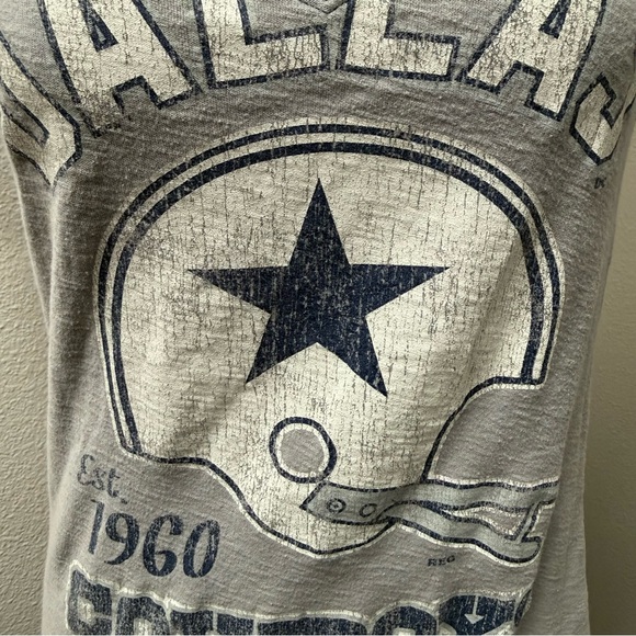 Dallas Cowboys Legends V-Neck Tee Navy Gray Vintage Style L NFL - Picture 3 of 11